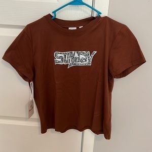 Brown aritzia t shirt